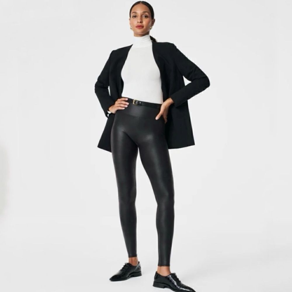 Spanx Faux Leather Leggings Black Size XL